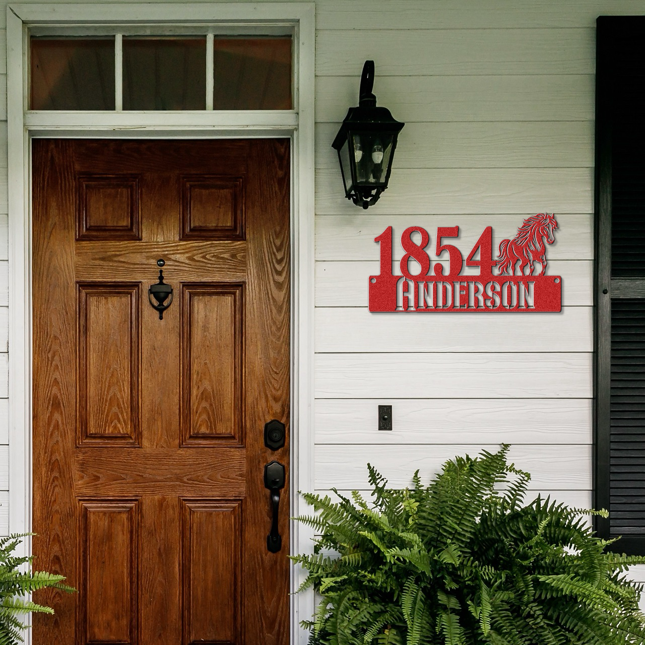 Custom Address Metal Sign With Horse
