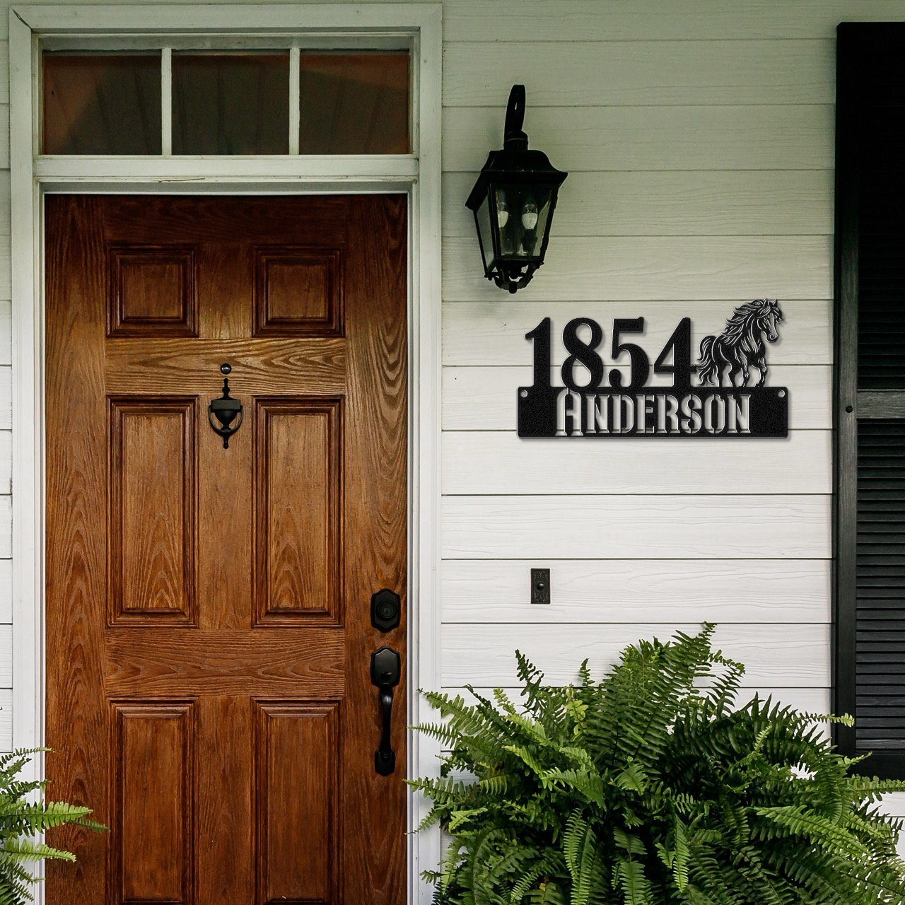 Custom Address Metal Sign With Horse