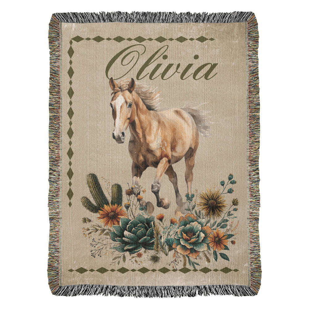 Personalized Woven Horse Blanket