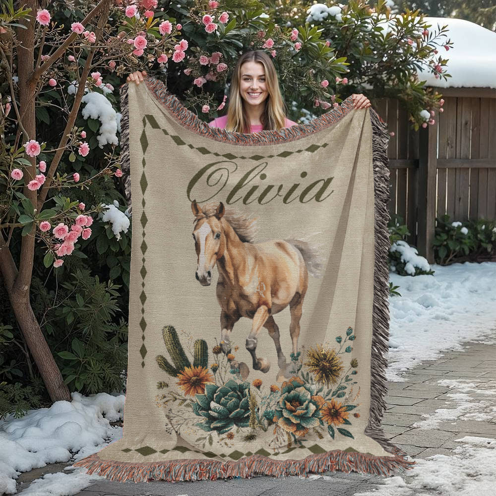 Personalized Woven Horse Blanket