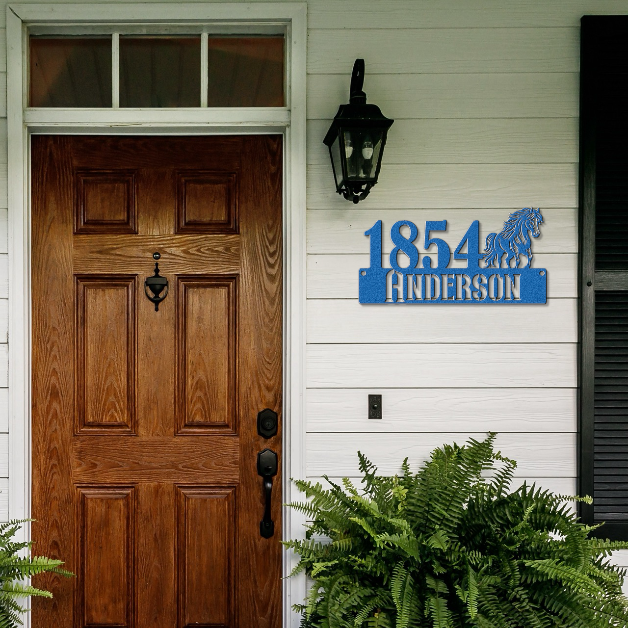 Custom Address Metal Sign With Horse