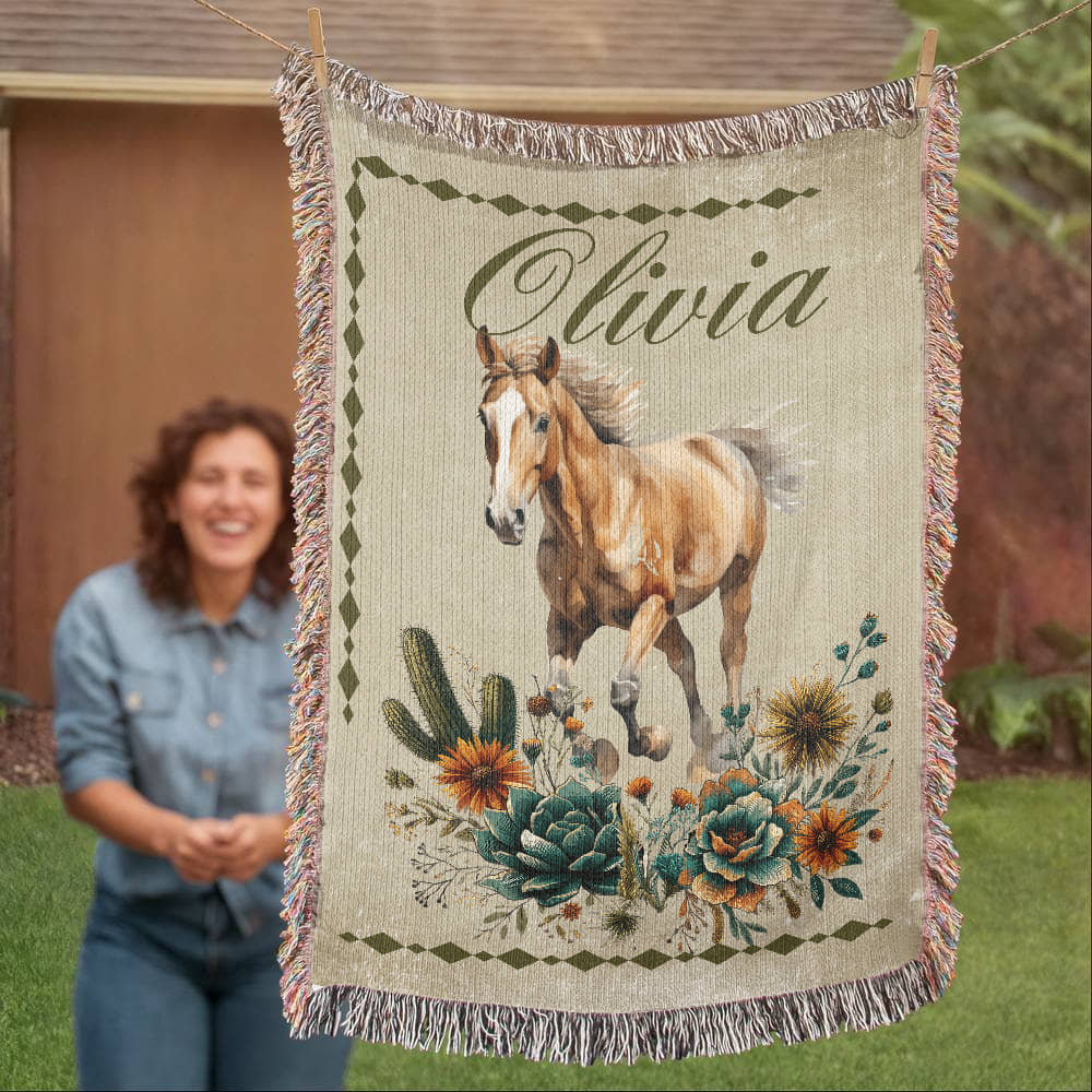 Personalized Woven Horse Blanket