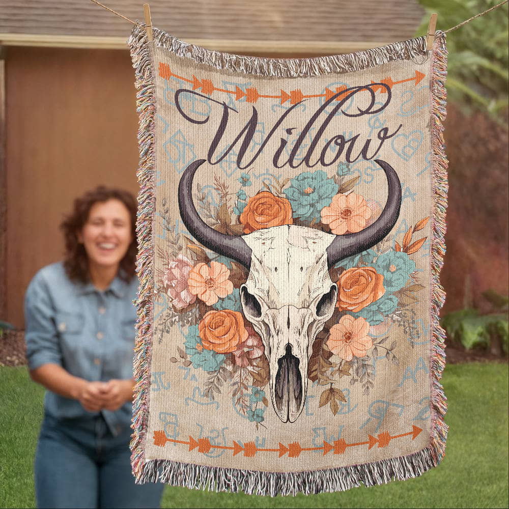 Desert Blooms Woven Blanket