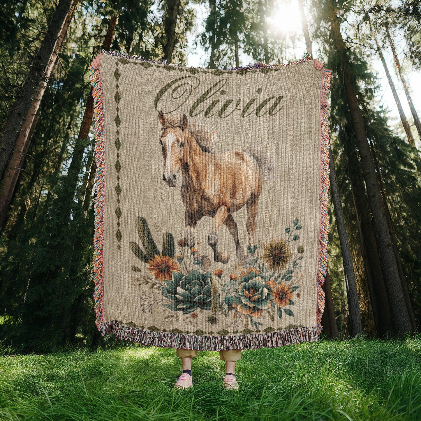 Personalized Woven Horse Blanket