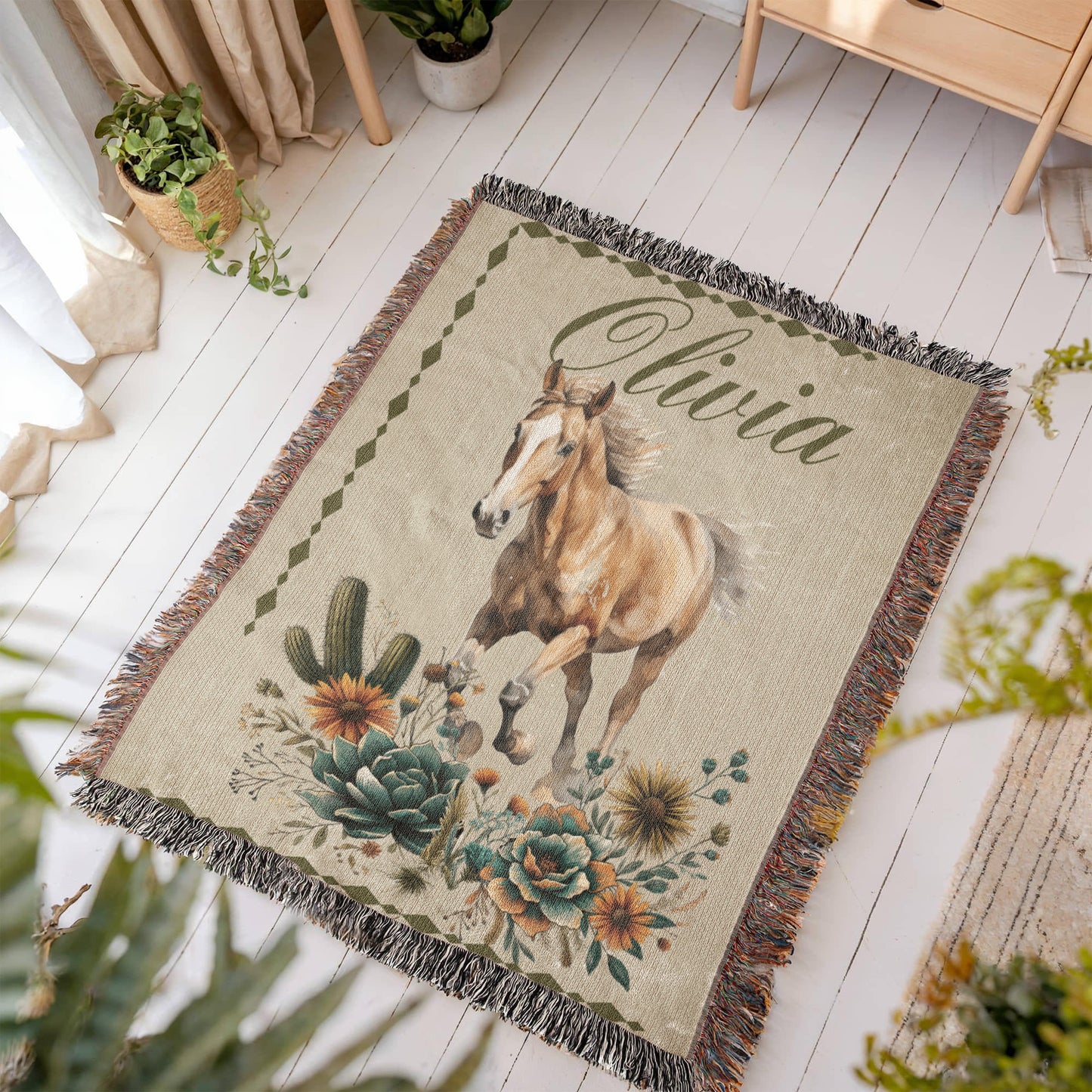 Personalized Woven Horse Blanket