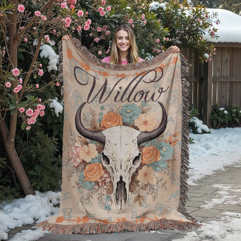 Desert Blooms Woven Blanket