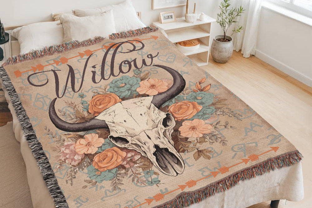 Desert Blooms Woven Blanket