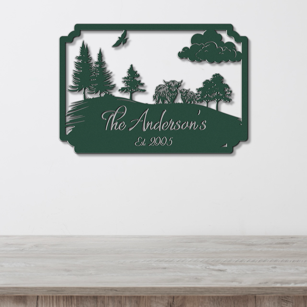 Custom Highland Cow Metal Sign