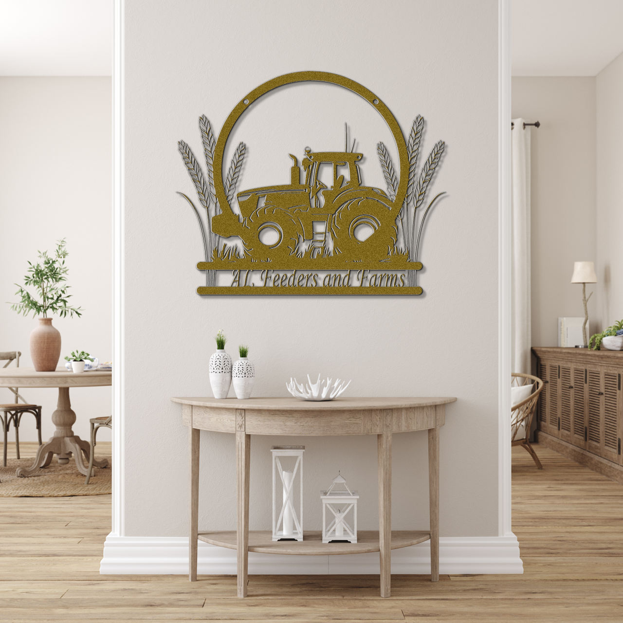 Custom Tractor Metal Sign